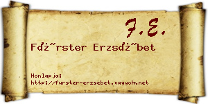 Fürster Erzsébet névjegykártya
